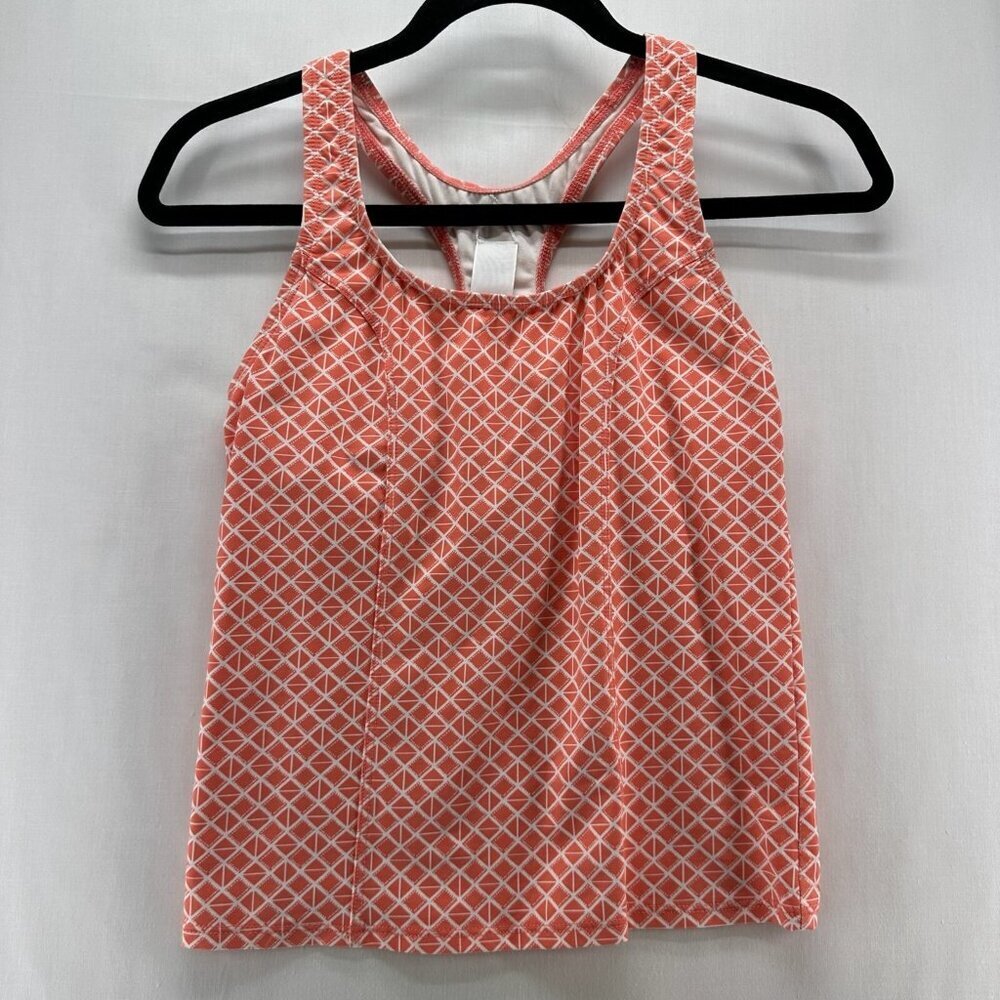 Carve Designs Tank Top Womens Sz XS Diamond Grid Racerback Sleeveless Orange